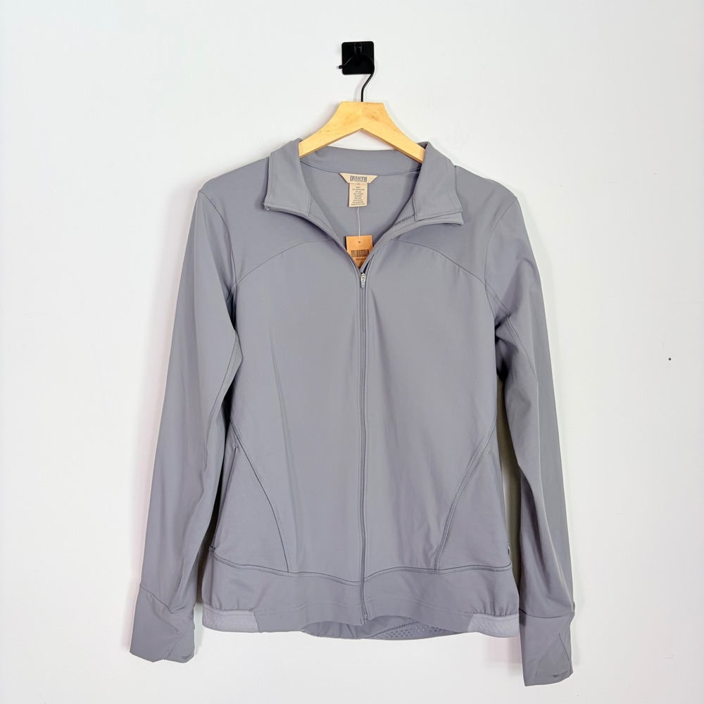 Duluth Trading Co Womens Avant Garden Jacket Gray Full Zip‎ Supplex Nylon Medium